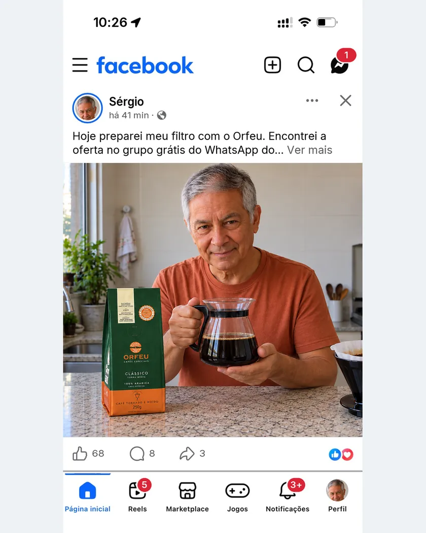Publicação de quem encontrou oferta com o PromoBot